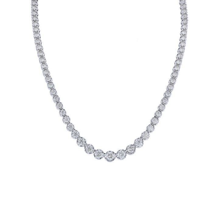 18K White Gold Diamond Necklace, 10.03ct