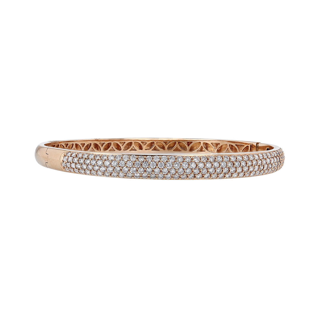 18K Rose Gold Pave Diamond Bangle