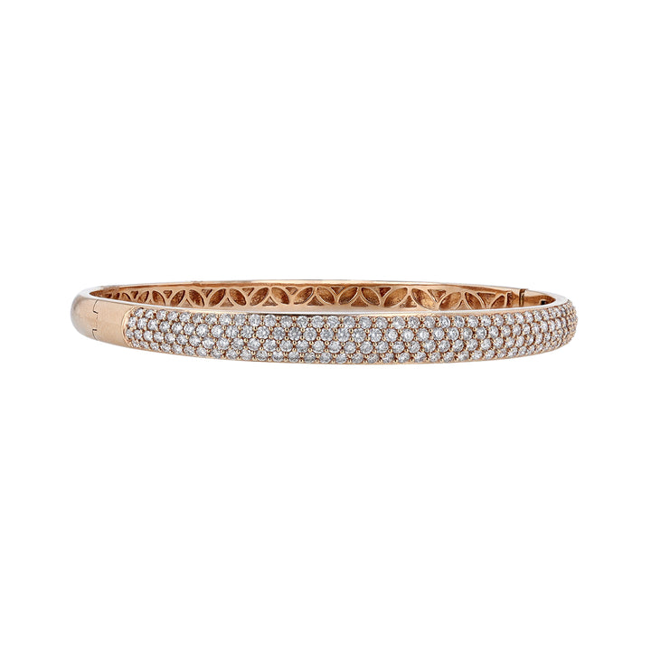 18K Rose Gold Pave Diamond Bangle