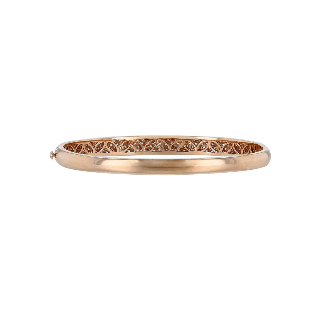 18K Rose Gold Pave Diamond Bangle