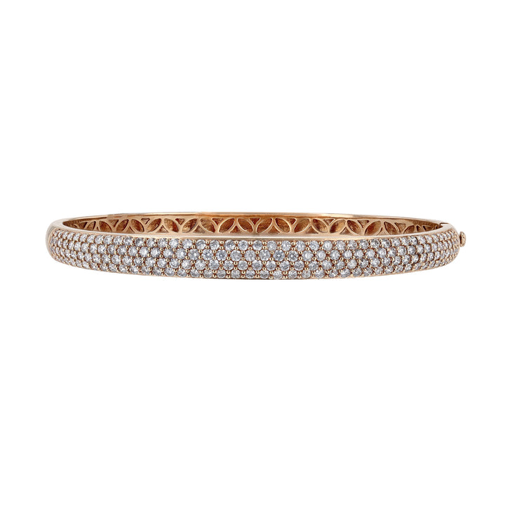 18K Rose Gold Pave Diamond Bangle