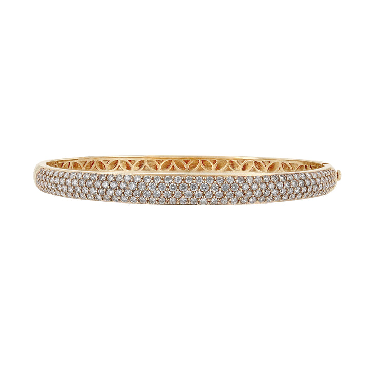 18K Yellow Gold Pave' Diamond Bangle