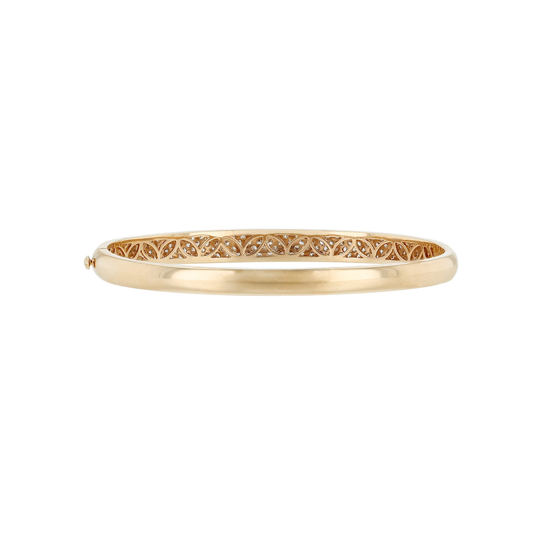 18K Yellow Gold Pave' Diamond Bangle