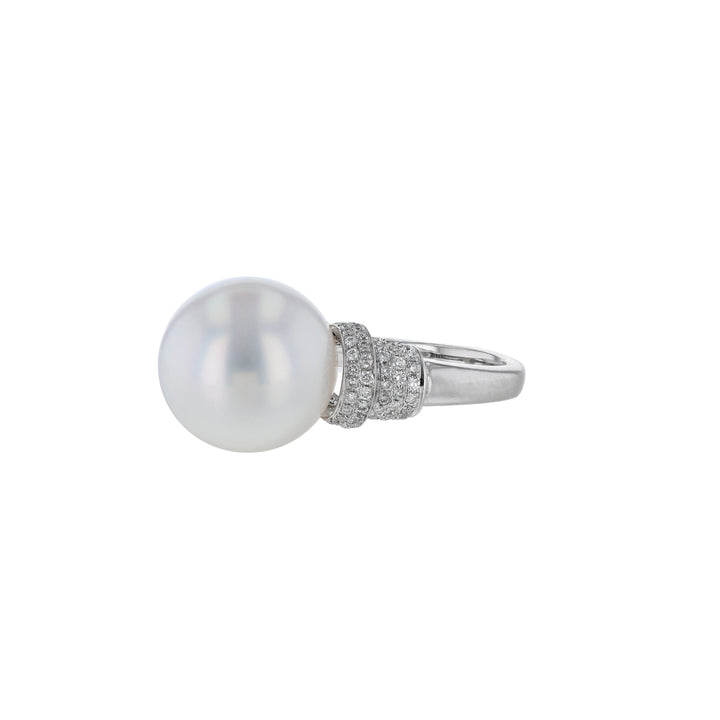 South Sea Pearl Diamond Rondel Ring