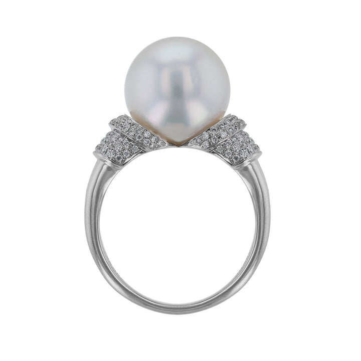 South Sea Pearl Diamond Rondel Ring