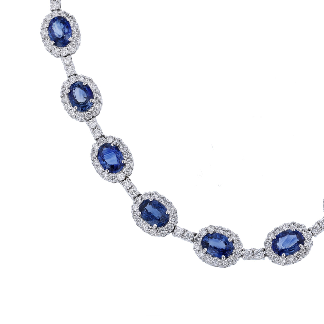 Blue Sapphire Diamond Collar Necklace