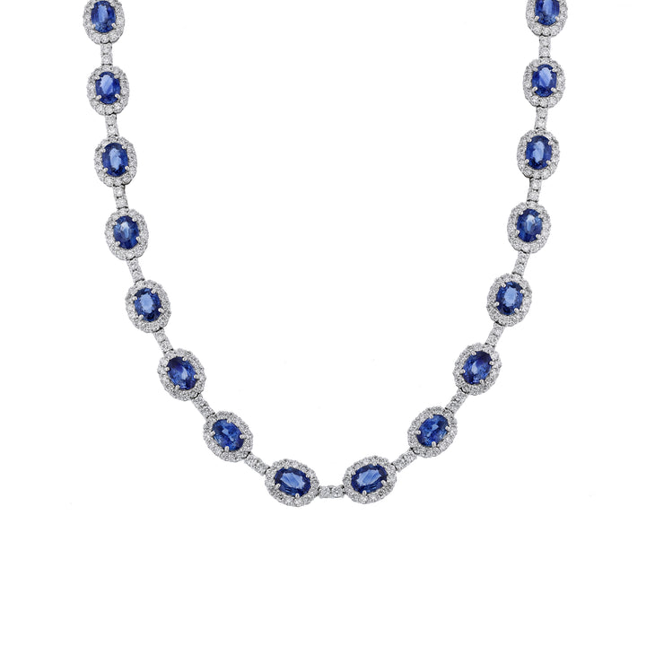 Blue Sapphire Diamond Collar Necklace