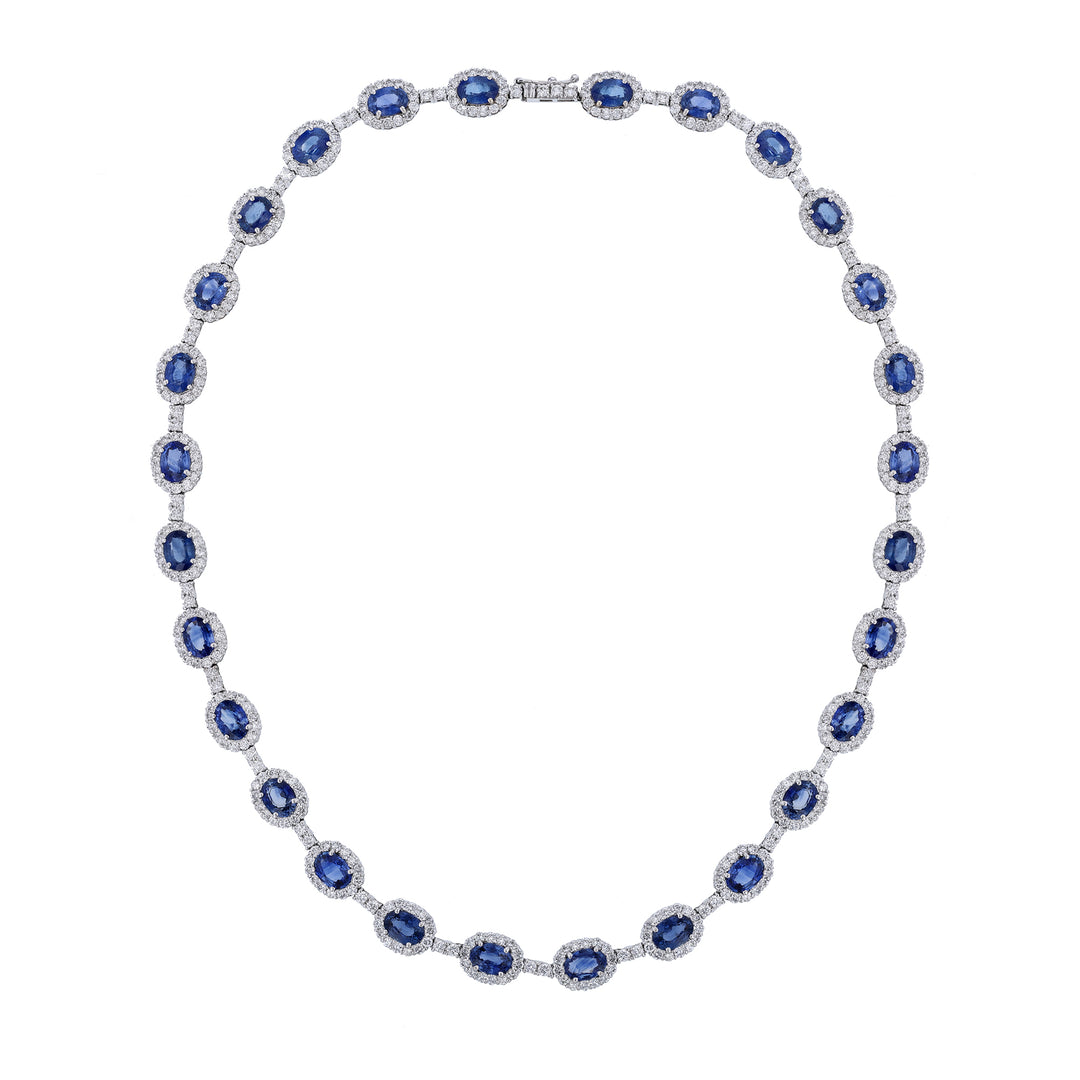 Blue Sapphire Diamond Collar Necklace