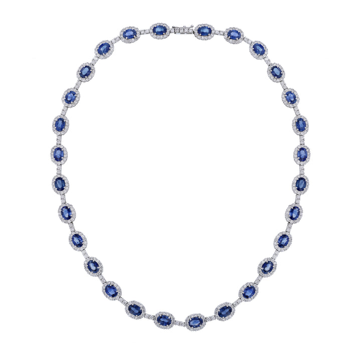 Blue Sapphire Diamond Collar Necklace
