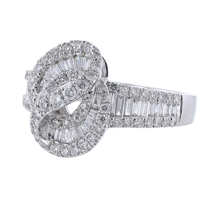 18K White Gold Diamond Ladies Cocktail Ring