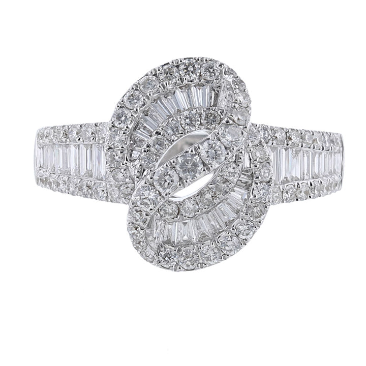 18K White Gold Diamond Ladies Cocktail Ring