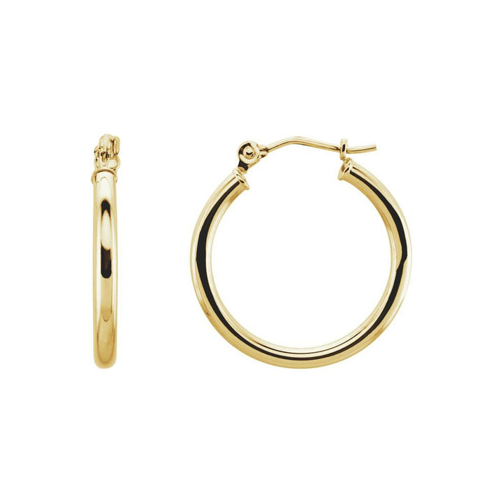 14K Yellow Gold Polished Hoop Earrings