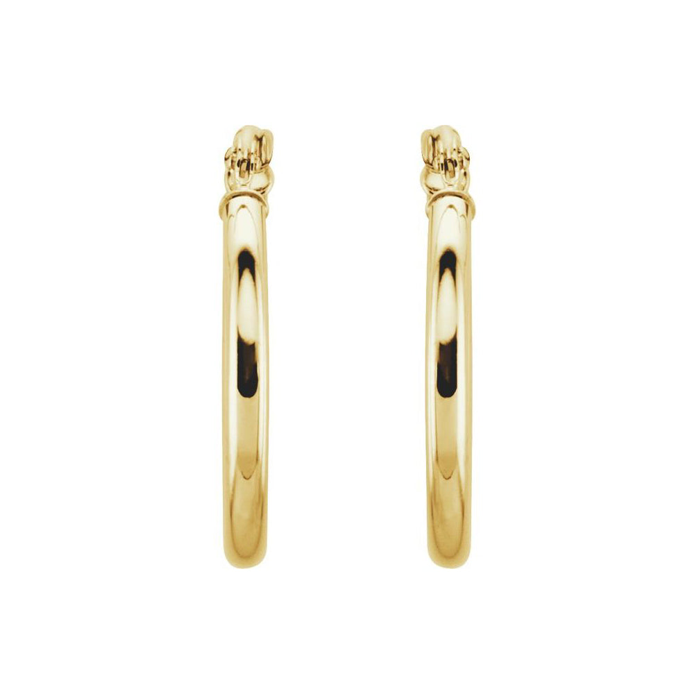 14K Yellow Gold Polished Hoop Earrings