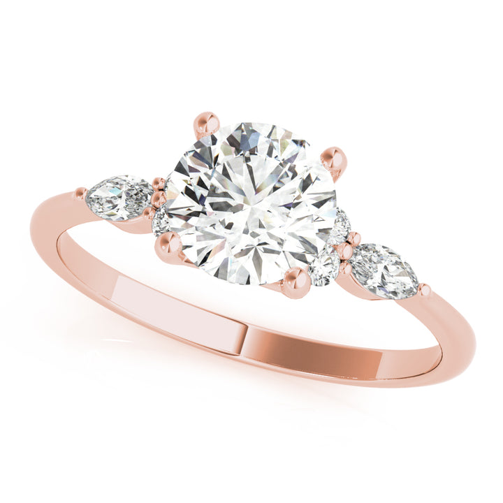 3 STONE RING WITH MQ SIDE STONES