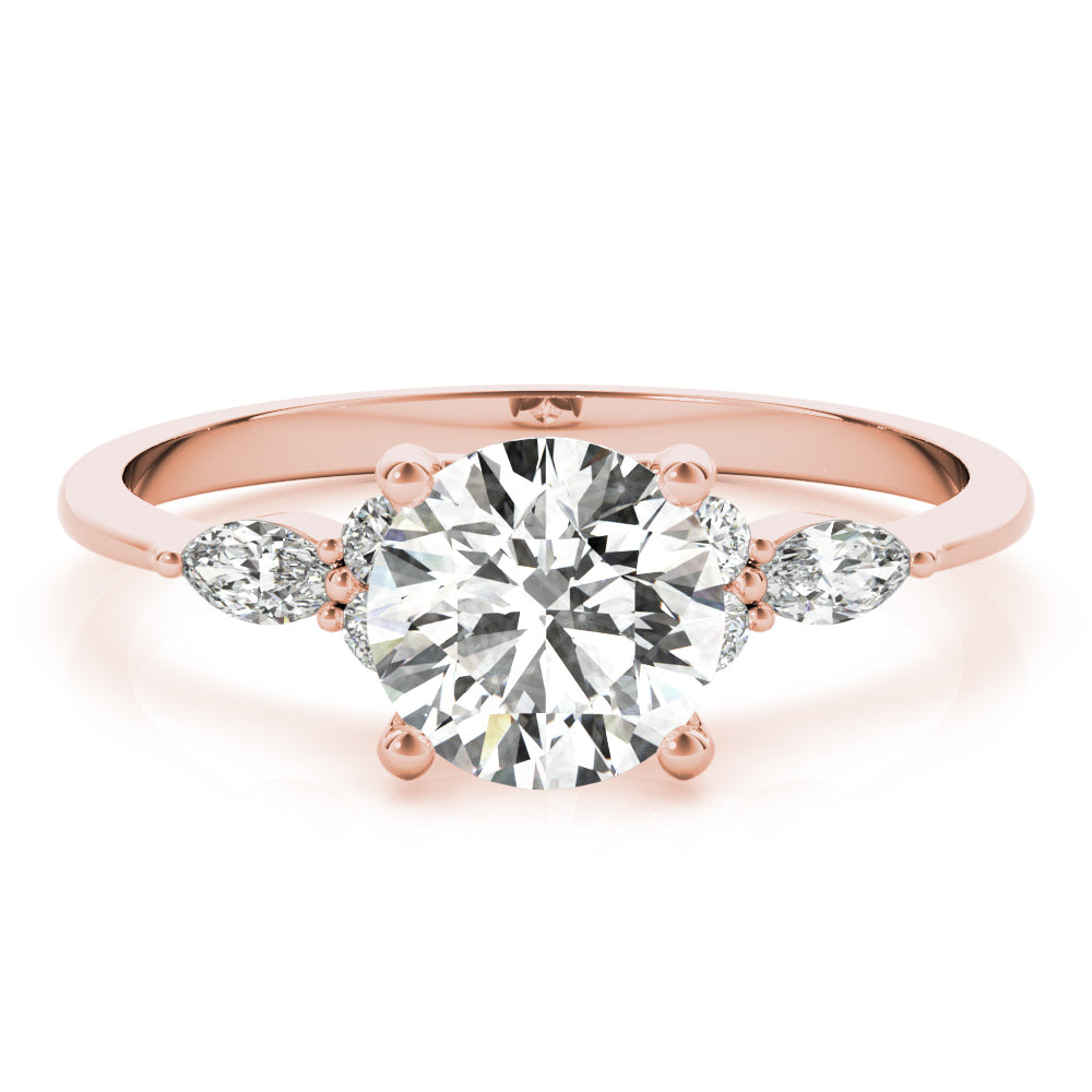 3 STONE RING WITH MQ SIDE STONES