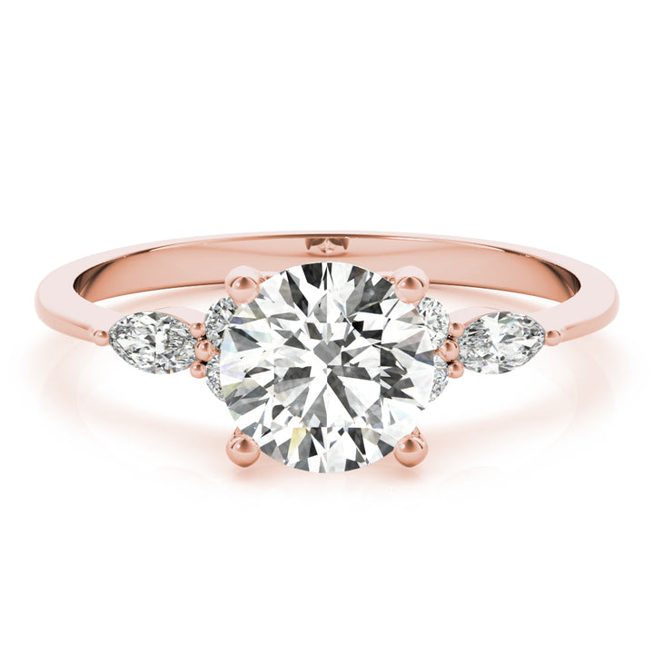 3 STONE RING WITH MQ SIDE STONES