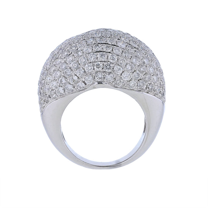 18k White Gold Diamond Dome Ring
