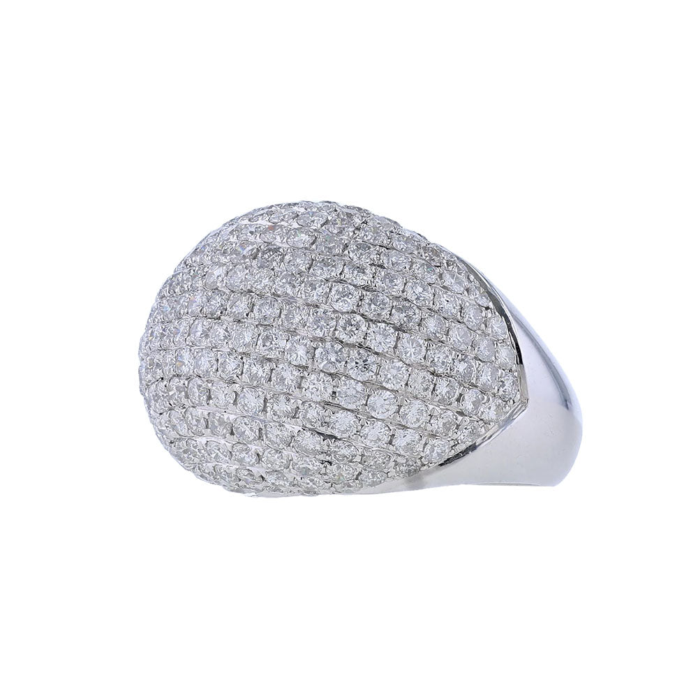 18k White Gold Diamond Dome Ring