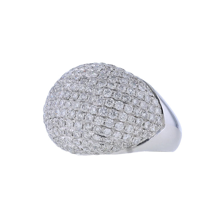 18k White Gold Diamond Dome Ring