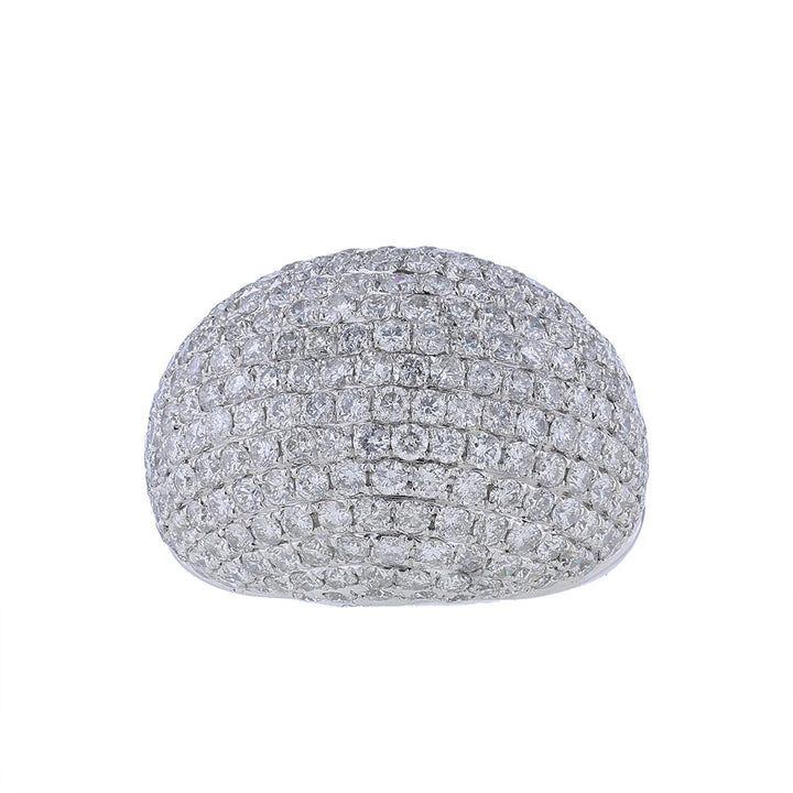 18k White Gold Diamond Dome Ring