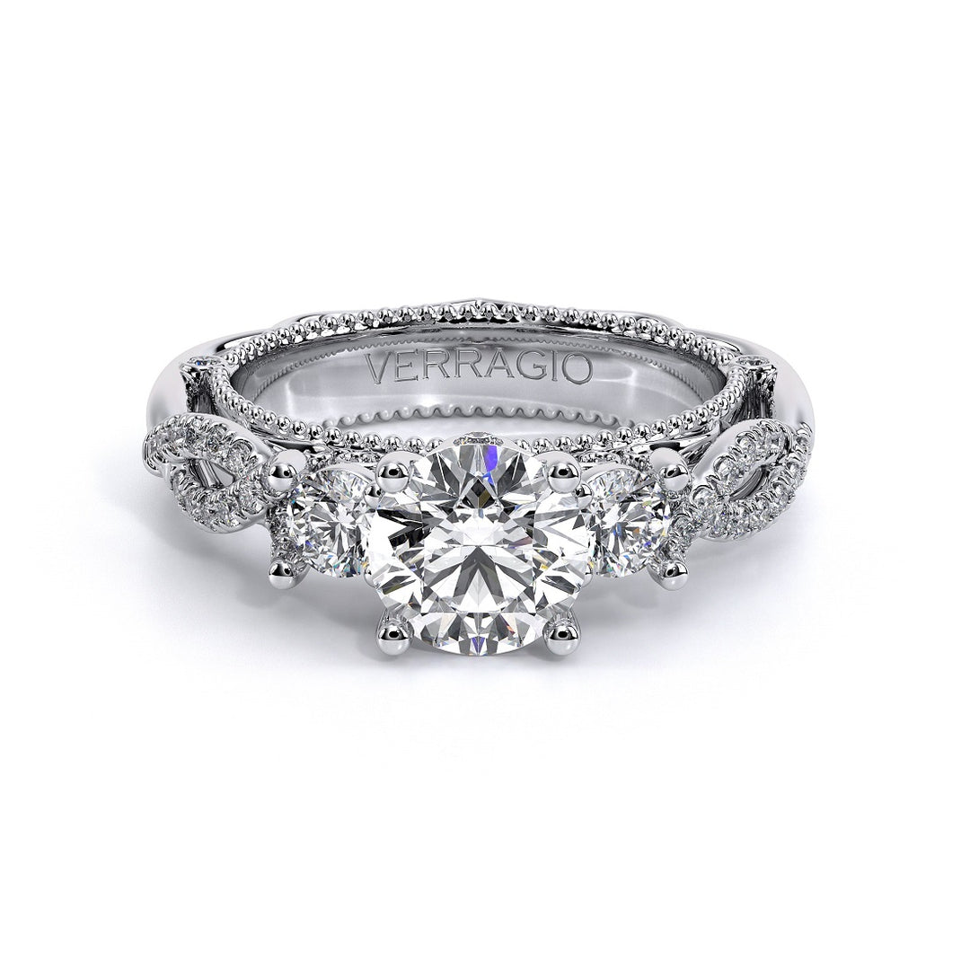 18K White Gold Venetian Twisted Diamond Ring