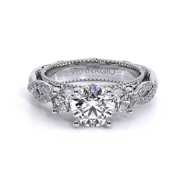 18K White Gold Venetian Twisted Diamond Ring