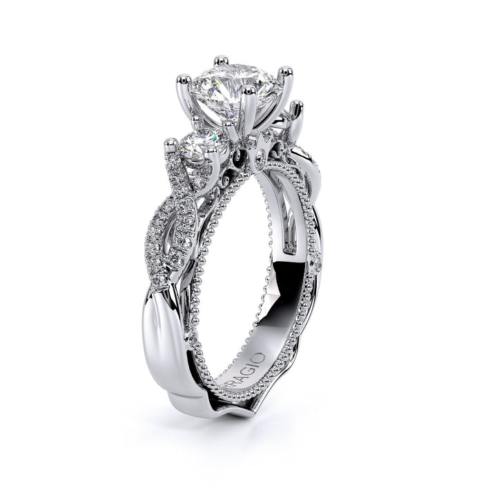 18K White Gold Venetian Twisted Diamond Ring