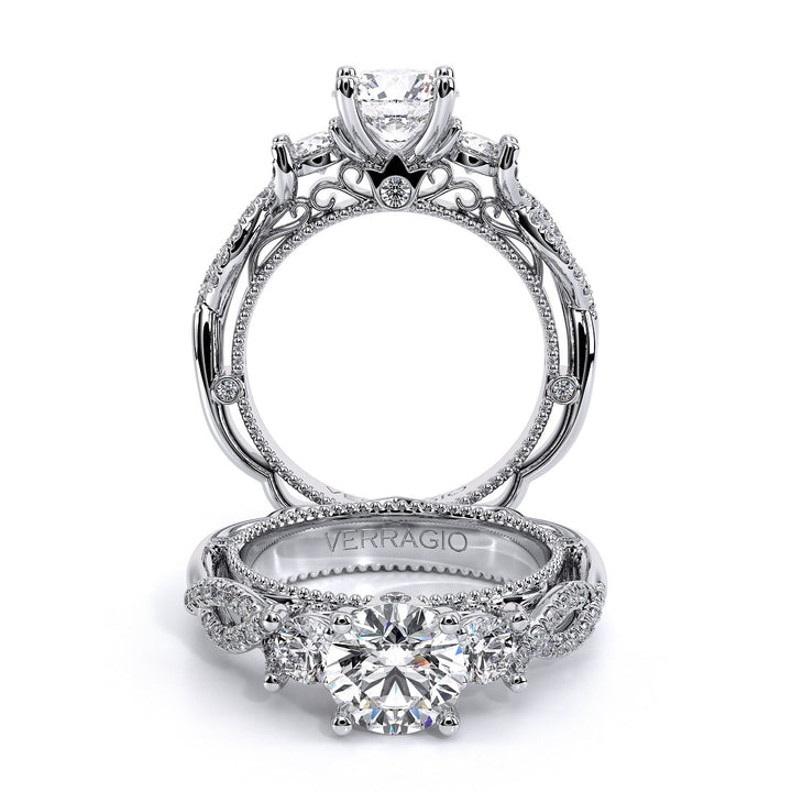 18K White Gold Venetian Twisted Diamond Ring