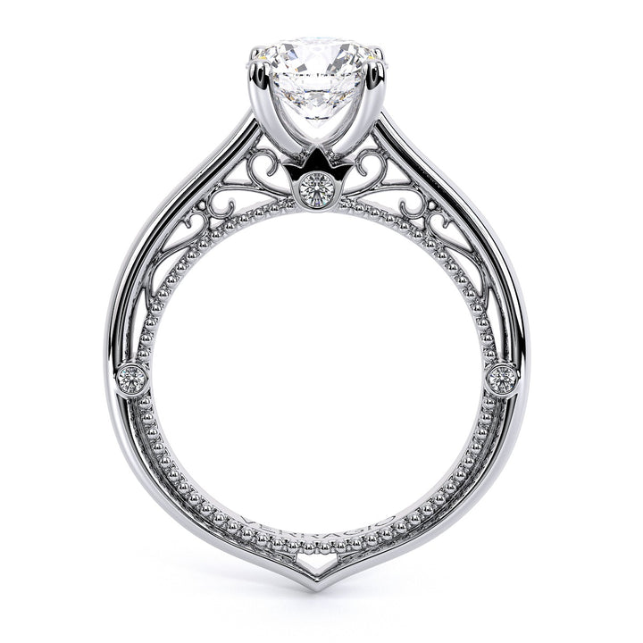 Venetian Lace Beaded Accent Engagement Ring