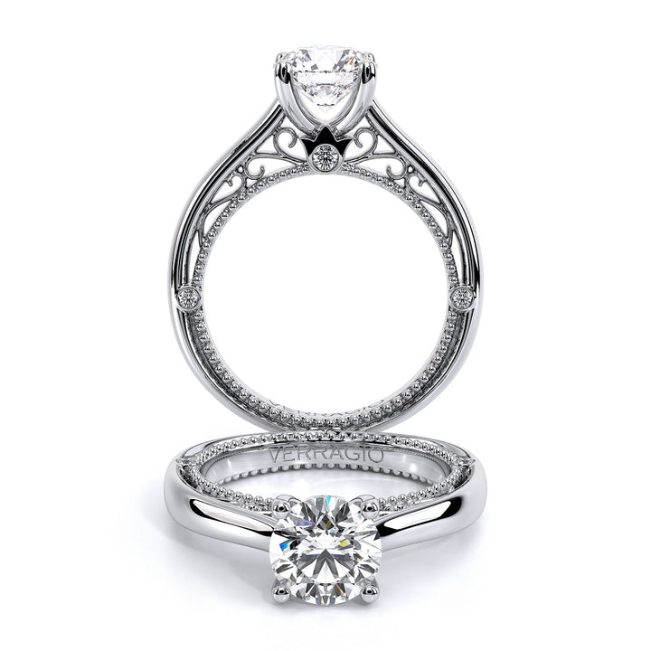 Venetian Lace Beaded Accent Engagement Ring