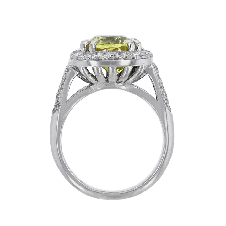 Cushion Yellow Sapphire Diamond Ring