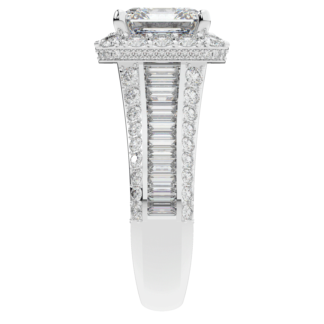 6.10CT.TW ASCHER LAB DIAMOND HALO ENGAGEMENT RING - Nazarelle
