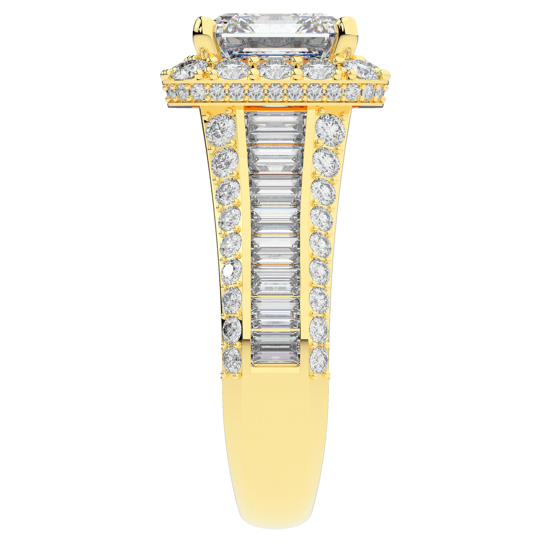 6.10CT.TW ASCHER LAB DIAMOND HALO ENGAGEMENT RING - Nazarelle