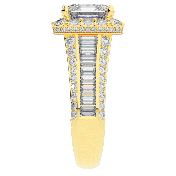 6.10CT.TW ASCHER LAB DIAMOND HALO ENGAGEMENT RING - Nazarelle