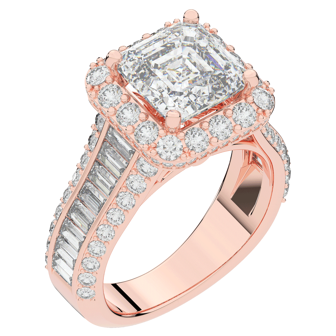 6.10CT.TW ASCHER LAB DIAMOND HALO ENGAGEMENT RING - Nazarelle