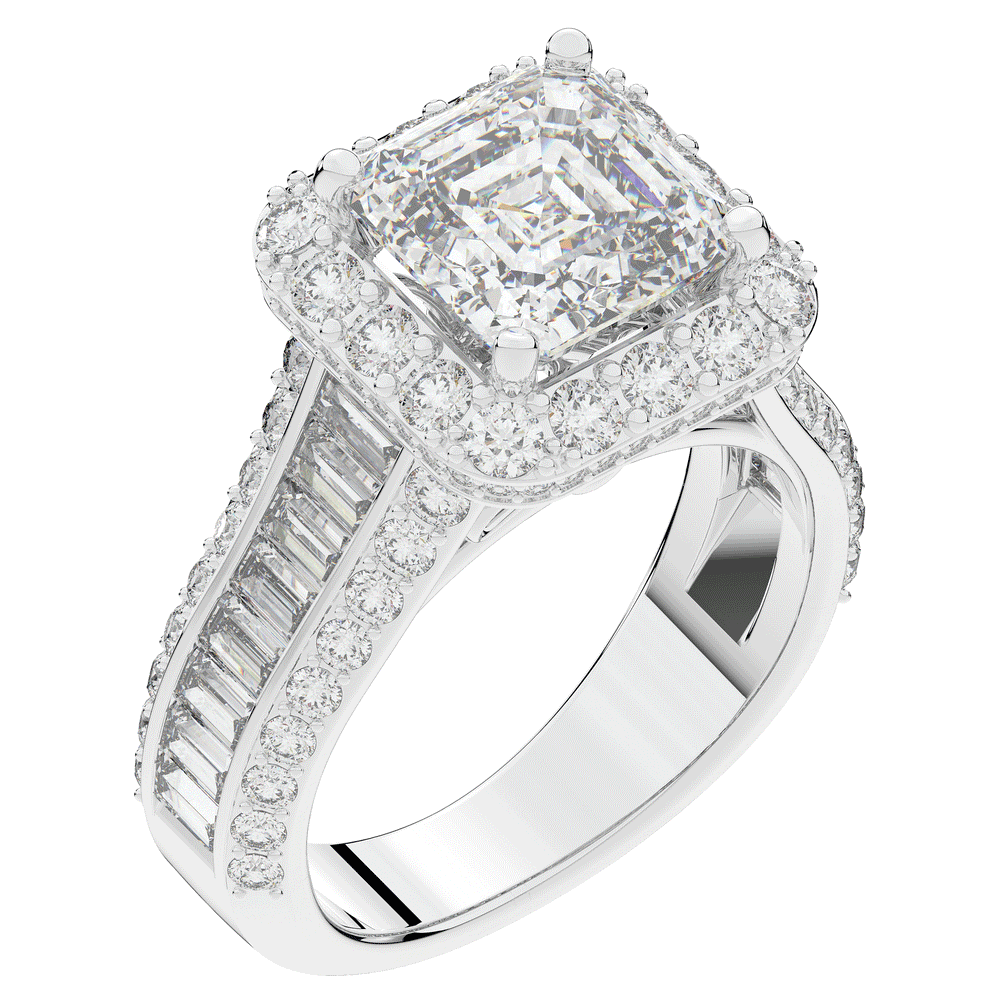 6.10CT.TW ASCHER LAB DIAMOND HALO ENGAGEMENT RING - Nazarelle