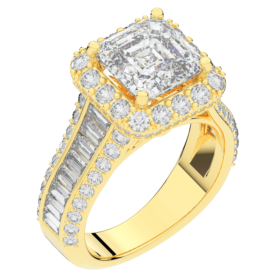 6.10CT.TW ASCHER LAB DIAMOND HALO ENGAGEMENT RING - Nazarelle