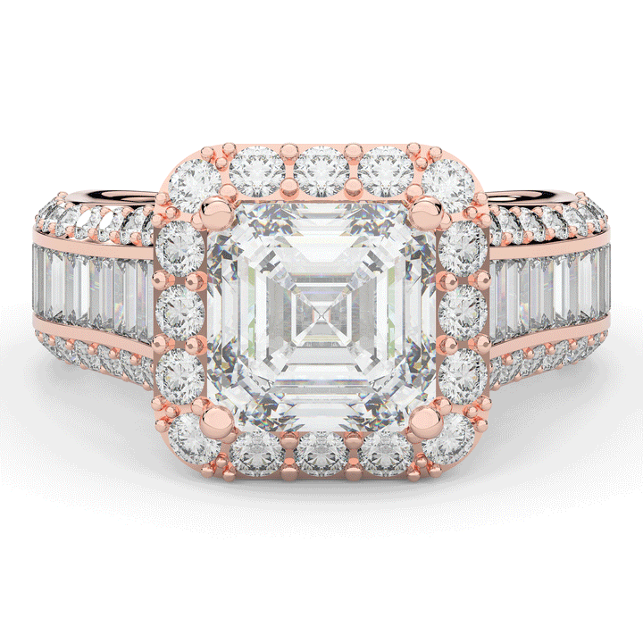 6.10CT.TW ASCHER LAB DIAMOND HALO ENGAGEMENT RING - Nazarelle