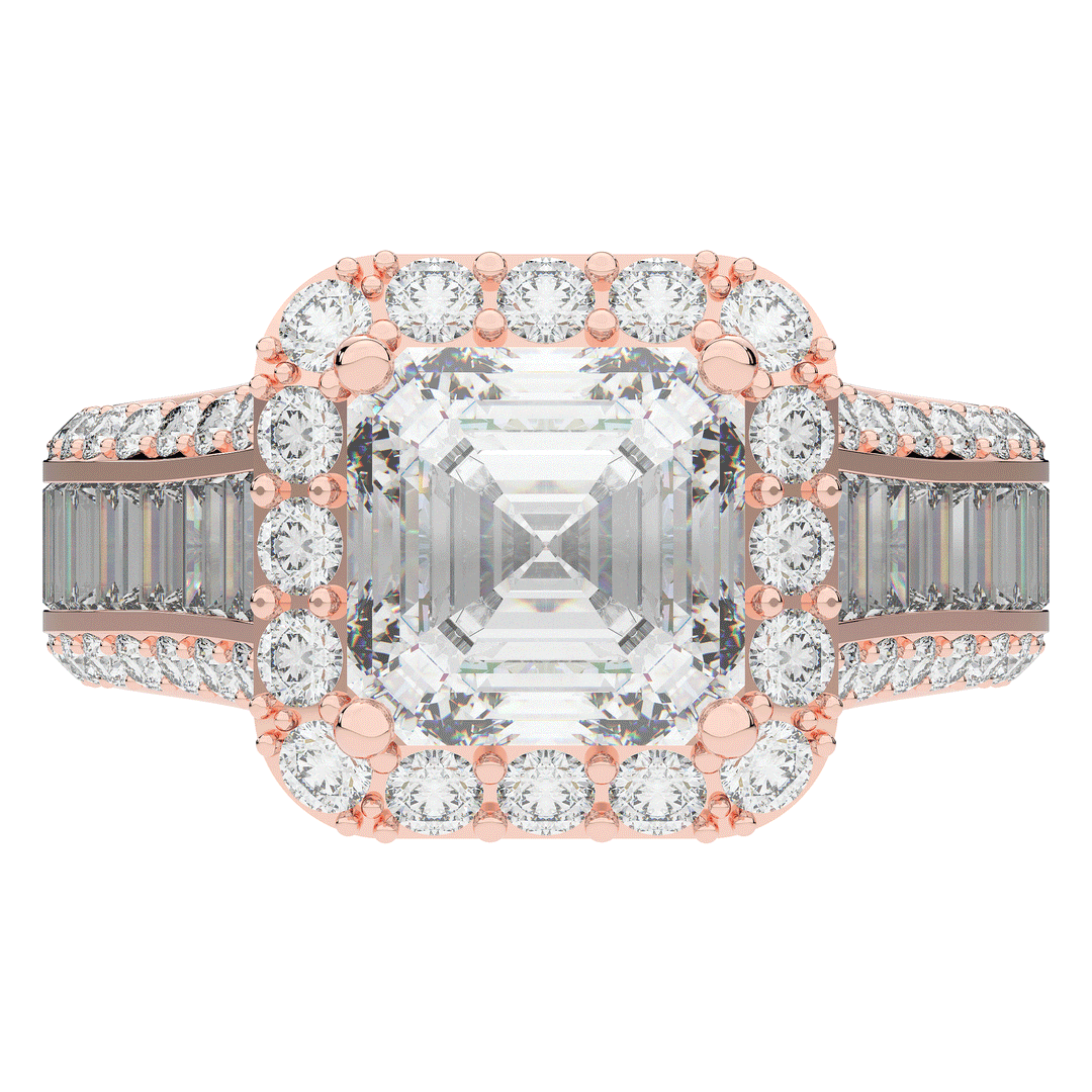 6.10CT.TW ASCHER LAB DIAMOND HALO ENGAGEMENT RING - Nazarelle