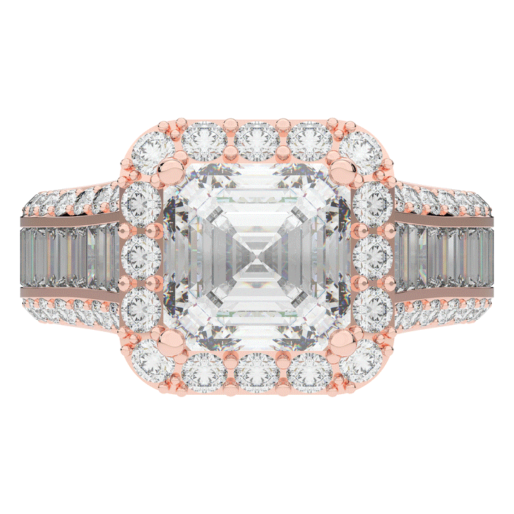 6.10CT.TW ASCHER LAB DIAMOND HALO ENGAGEMENT RING - Nazarelle