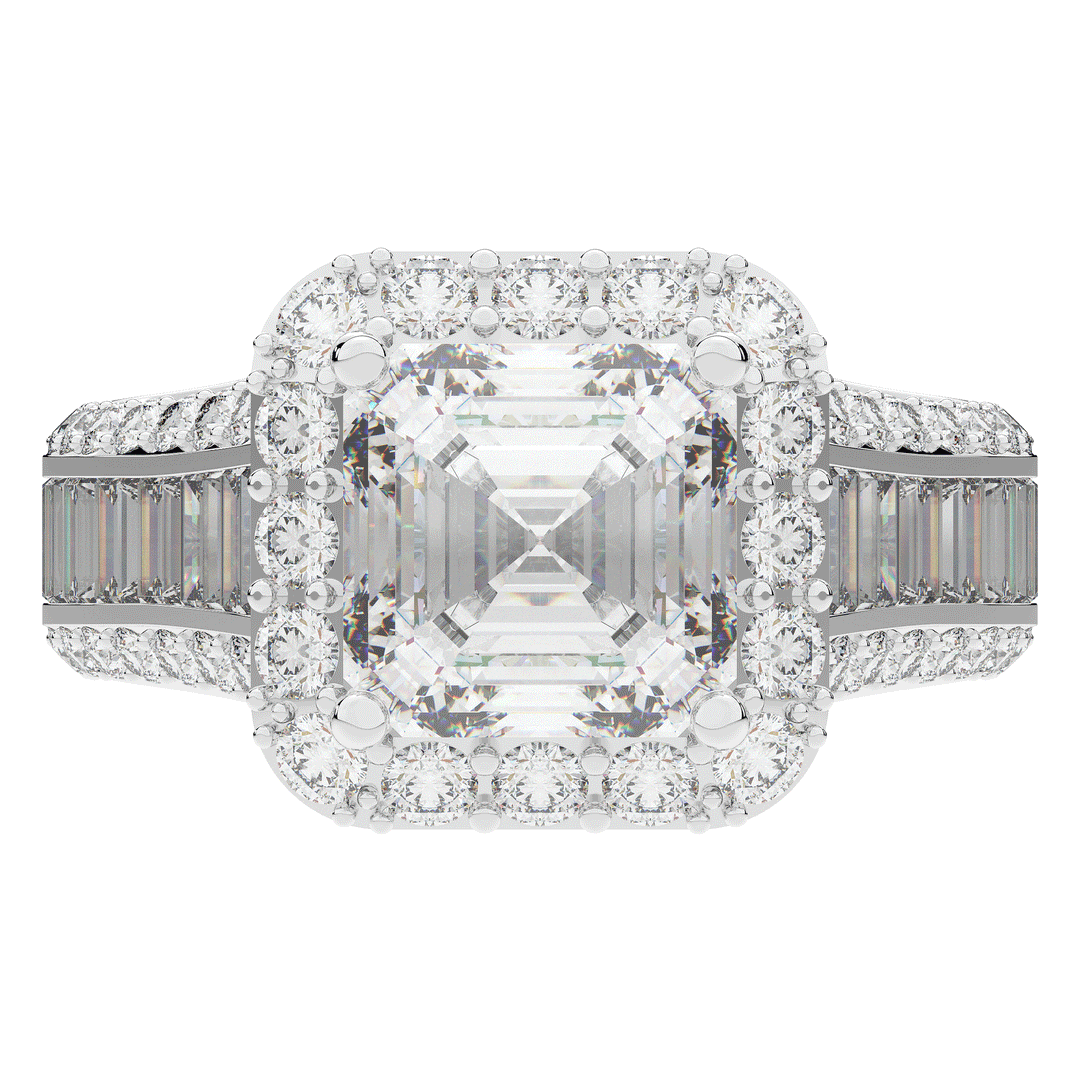 6.10CT.TW ASCHER LAB DIAMOND HALO ENGAGEMENT RING - Nazarelle