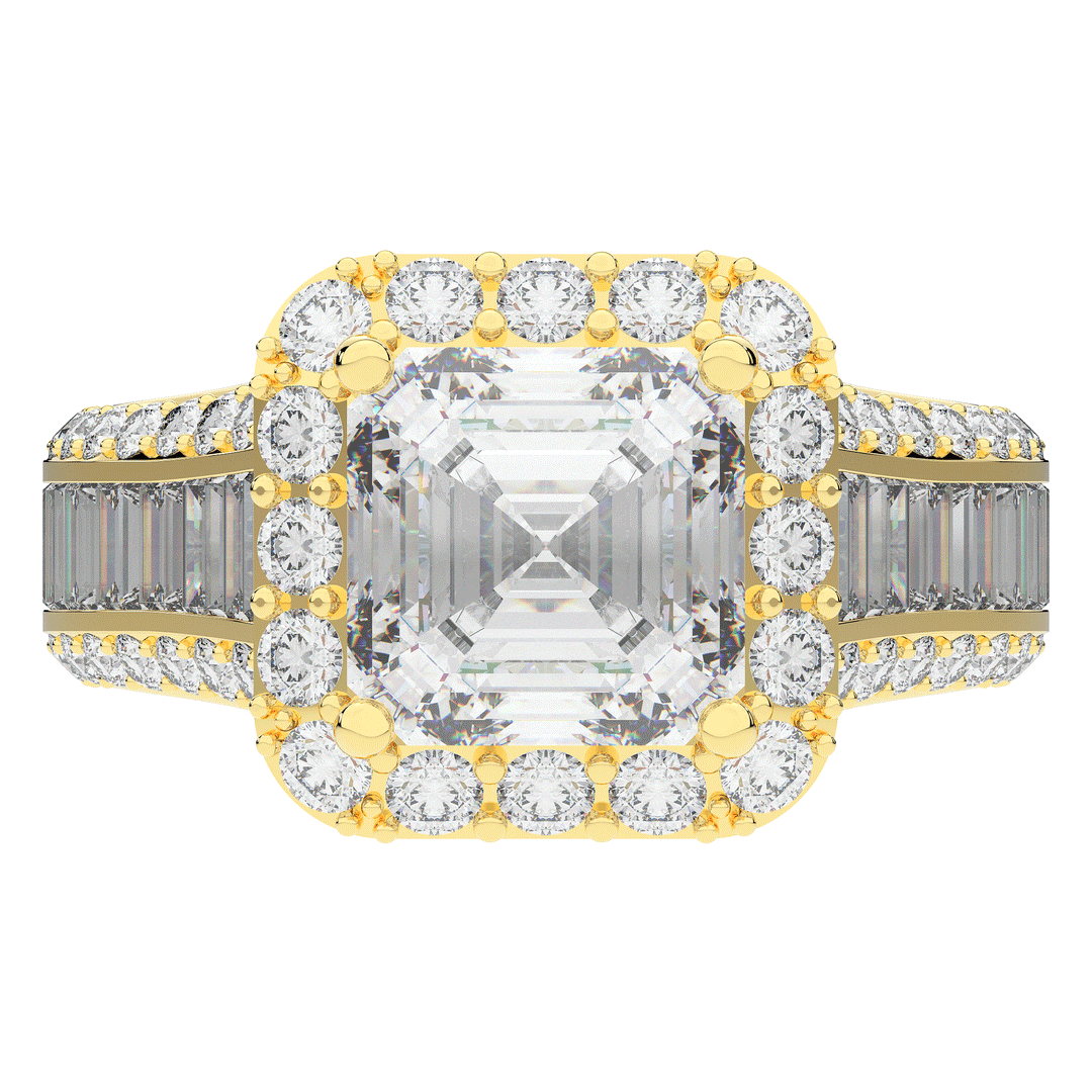 6.10CT.TW ASCHER LAB DIAMOND HALO ENGAGEMENT RING - Nazarelle