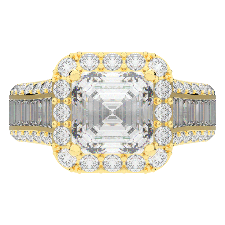 6.10CT.TW ASCHER LAB DIAMOND HALO ENGAGEMENT RING - Nazarelle