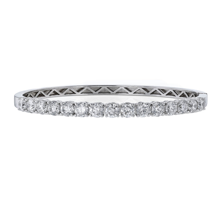 14K White Gold Diamond Bangle, 4.67cts.