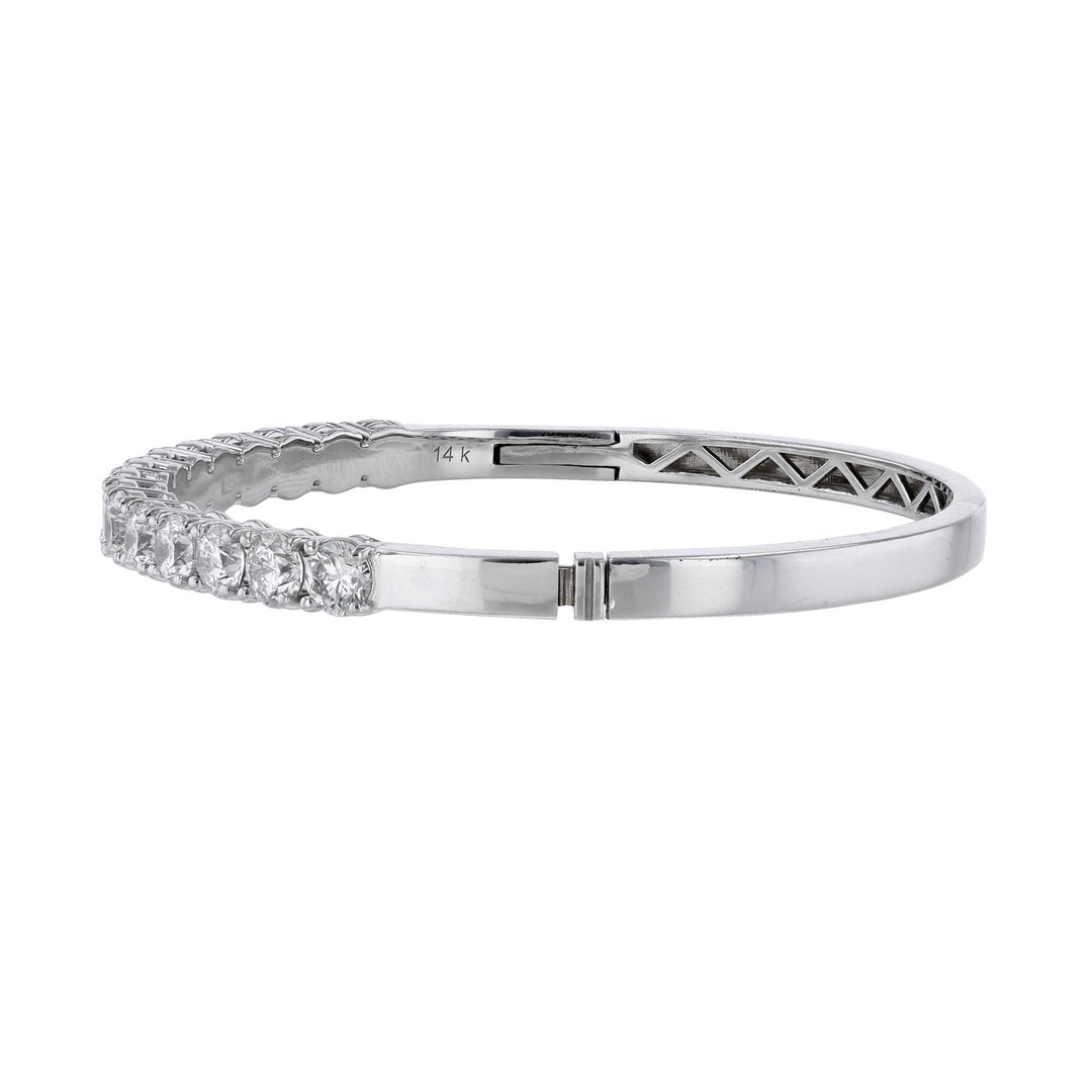 14K White Gold Diamond Bangle, 4.67cts.