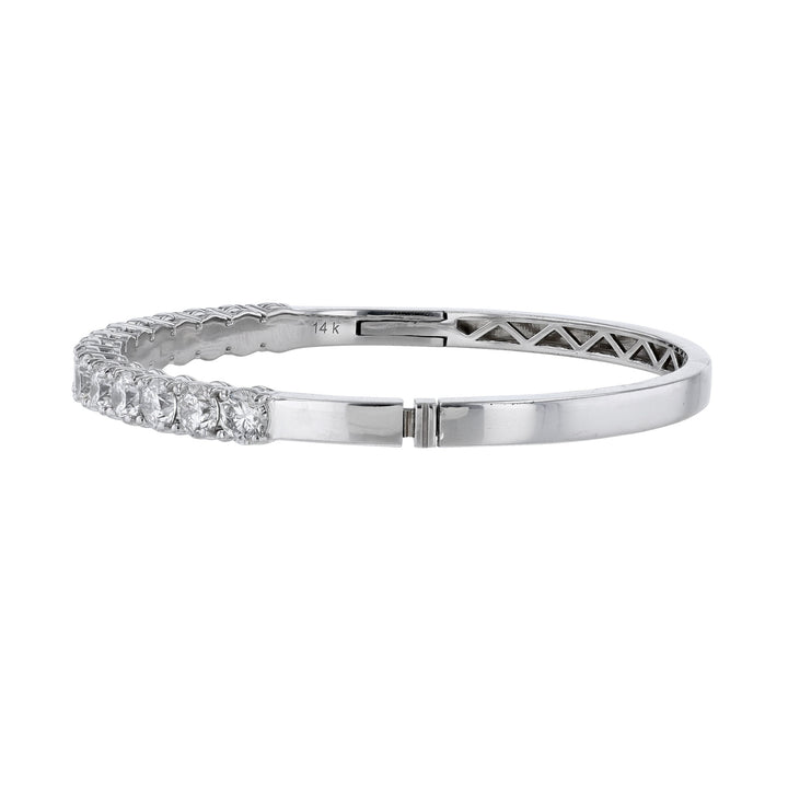 14K White Gold Diamond Bangle, 4.67cts.