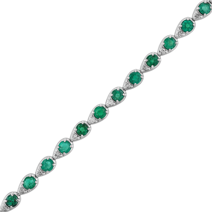 Pear Bezel Emerald Diamond Bracelet