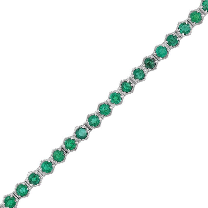 Hexagon Bezel Emerald Tennis Bracelet