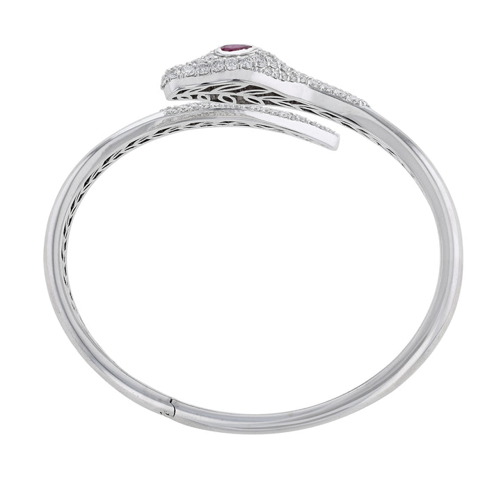 Ruby Diamond Snake Bangle, 3.83ct.