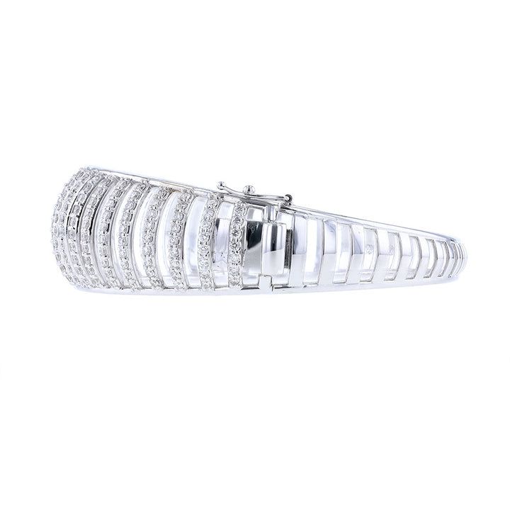 18K White Gold Diamond Bangle Bracelet